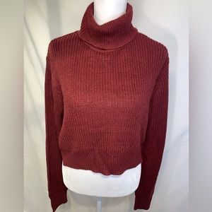 mock neck long sleeve knitted sweater